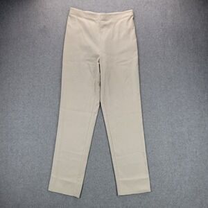 Sara Campbell Sheri Pants Womens M Ivory Stretch Straight Leg Pull On Ankle Slit